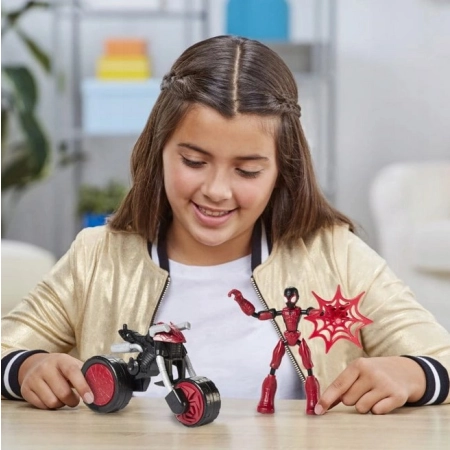 SPIDERMAN Bend and Flex Motocykl 2w1 Figurka 15 cm